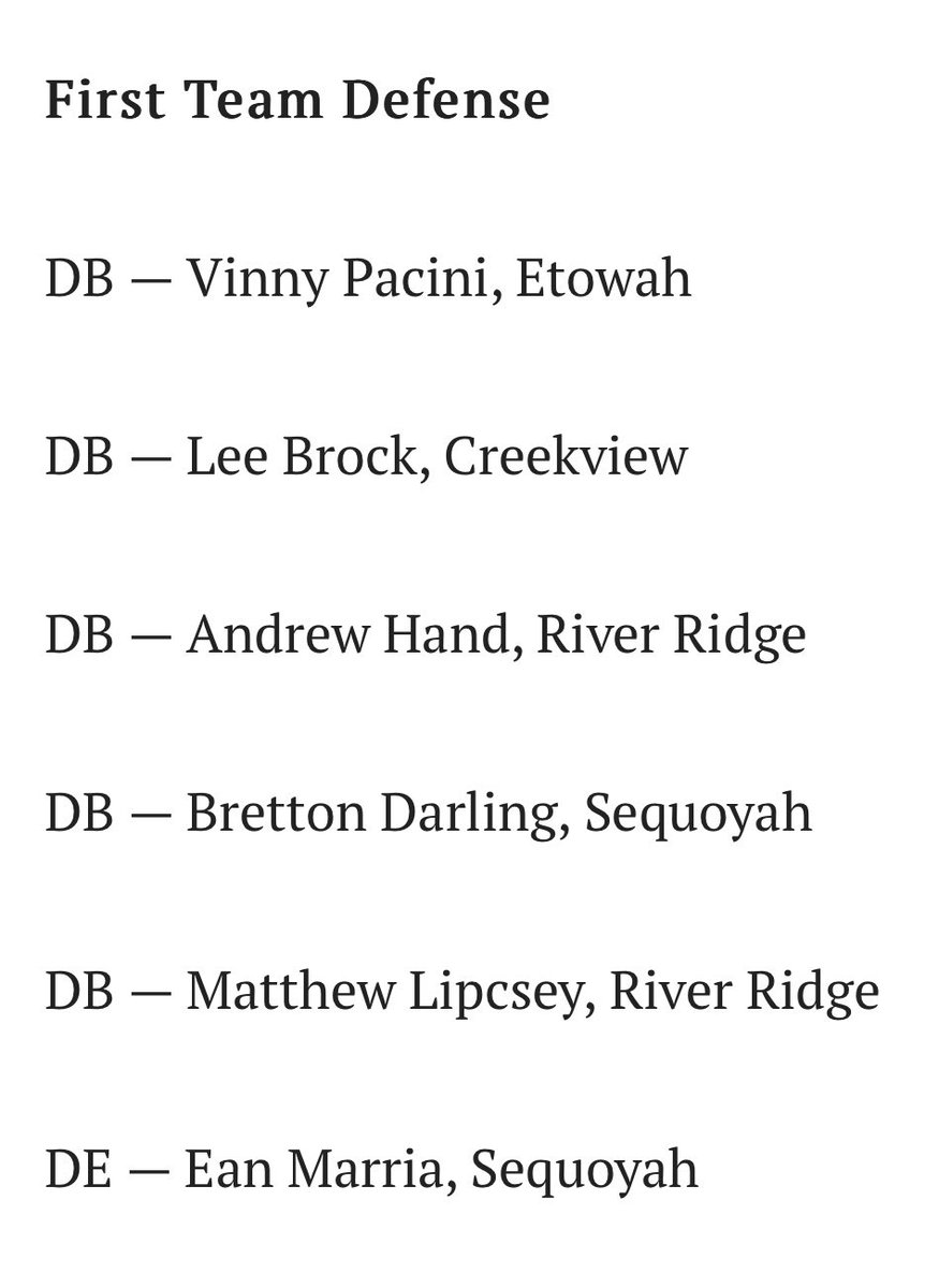 Andrew Hand (@theandrewhand) on Twitter photo Congrats to all selected for the 2023 All-Cherokee County Team!  Blessed to be selected as a member of the First Team Defense!
<a href="/MikeCollins05/">Coach Collins</a> 
<a href="/JoeTousignaut/">Joe Tousignaut</a> 
<a href="/CoachMo_Moves/">Adrian Morris</a> 
<a href="/RidgeRecruits/">River Ridge Football Recruits</a> 
<a href="/RR_Knights/">River Ridge Football</a> 
<a href="/HSFBCherokee/">Cherokee County Football Recruiting Page</a> 
<a href="/RecruitGeorgia/">Recruit Georgia</a> 
<a href="/NGASportsNet/">North Georgia Sports Network</a> 
@recruitNE_GA 
<a href="/PrepRedzoneGA/">Prep Redzone Georgia</a> Congrats to all selected for the 2023 All-Cherokee County Team!  Blessed to be selected as a member of the First Team Defense!
<a href="/MikeCollins05/">Coach Collins</a> 
<a href="/JoeTousignaut/">Joe Tousignaut</a> 
<a href="/CoachMo_Moves/">Adrian Morris</a> 
<a href="/RidgeRecruits/">River Ridge Football Recruits</a> 
<a href="/RR_Knights/">River Ridge Football</a> 
<a href="/HSFBCherokee/">Cherokee County Football Recruiting Page</a> 
<a href="/RecruitGeorgia/">Recruit Georgia</a> 
<a href="/NGASportsNet/">North Georgia Sports Network</a> 
@recruitNE_GA 
<a href="/PrepRedzoneGA/">Prep Redzone Georgia</a>