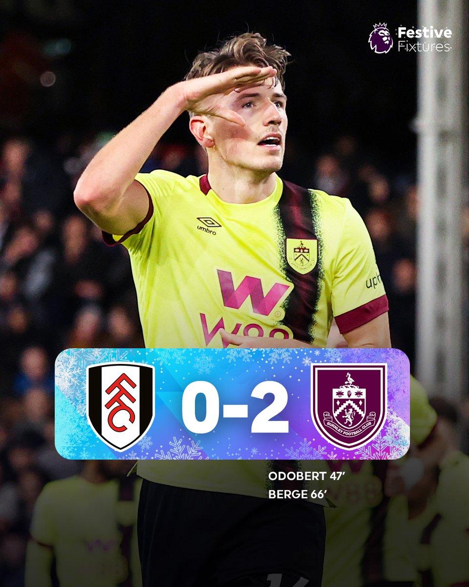 Big win on the road for @BurnleyOfficial! #FULBUR | #FestiveFixtures