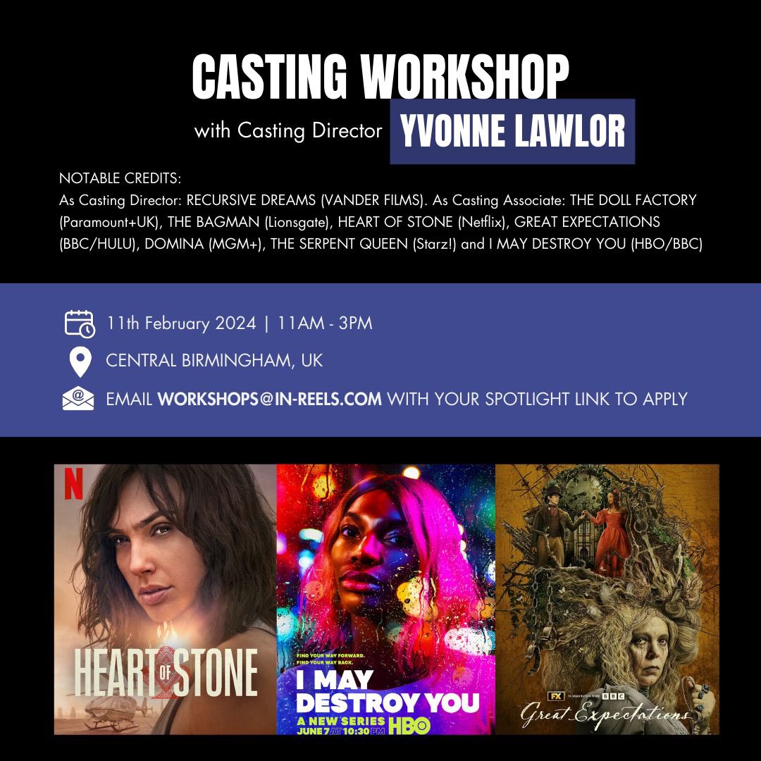 IN_REELS__'s tweet photo. We are excited to announce two new casting director workshops coming soon in 2024!! 💥🎬

Check out our website https://t.co/obFpyUAzKL  for more details and all the booking info. Places will be limited so please get in touch to secure your place.

#cdg #actingworkshops #casting https://t.co/kx0XrTQlPK