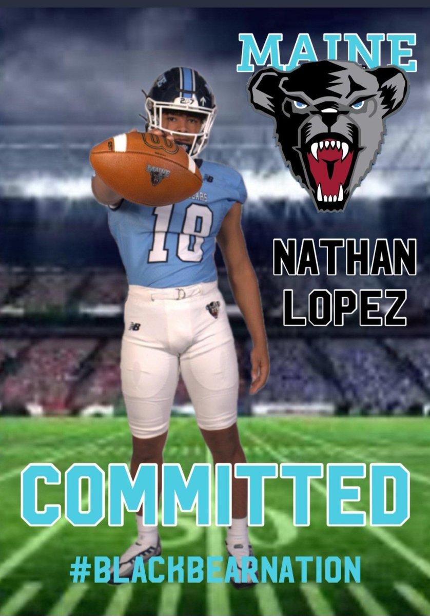 I am excited and grateful for the opportunity to continue my education and athletic career at @umaine @BlackBearsFB #BLACKBEARNATION