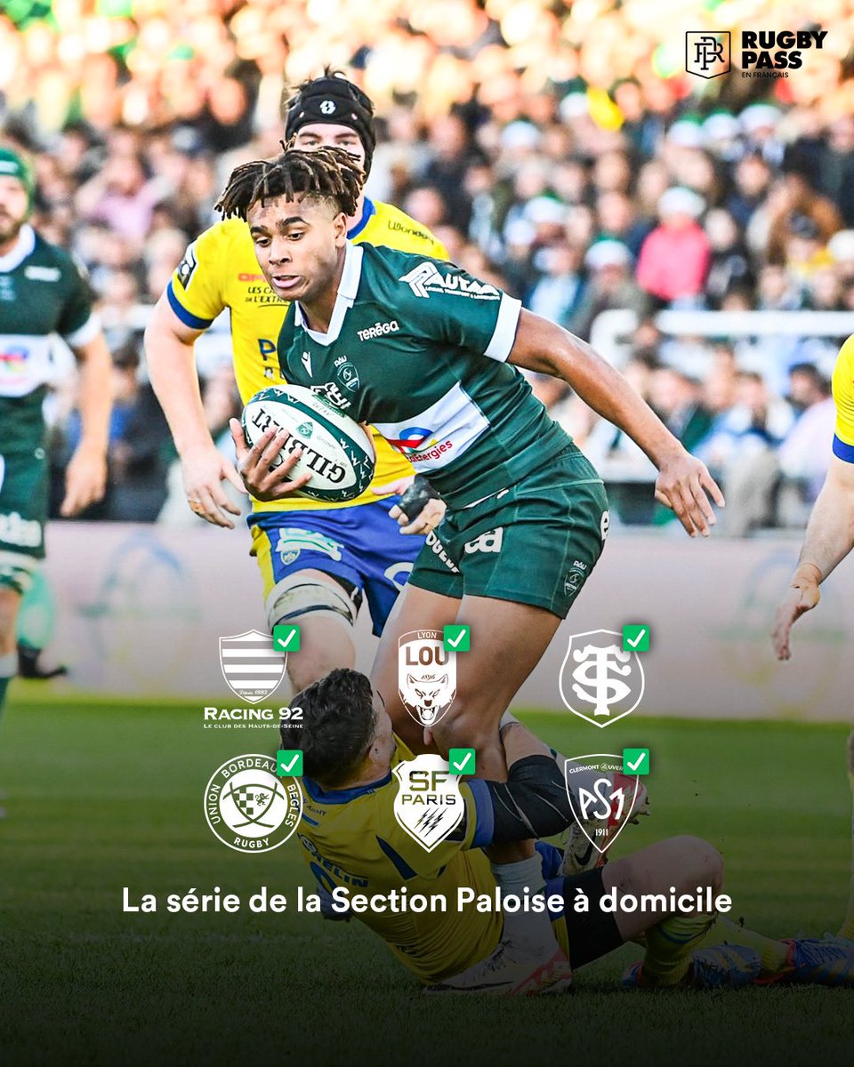 RugbyPass_FR's tweet image. Pau reçu 6 sur 6 au Hameau 👌

#TOP14 | #SPASM