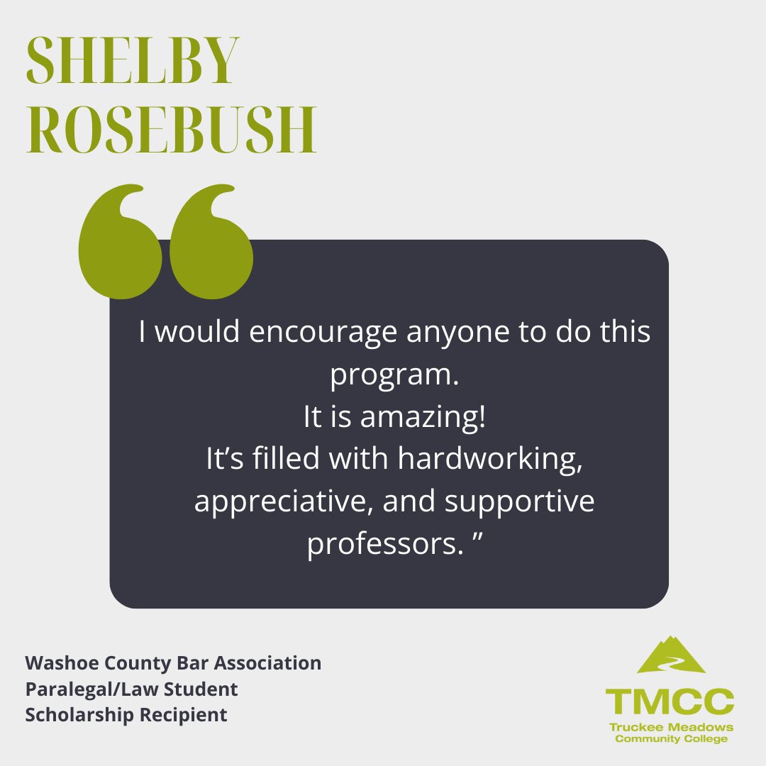 tmccnevada's tweet photo. Check out Shelby Rosebush's inspiring journey to a legal career! ππ©ββοΈ Scholarship success story: https://t.co/2Np60o0Ux3 #TMCCPride #StudentSuccess #TMCCPaysOff https://t.co/sQyjUxrCCc