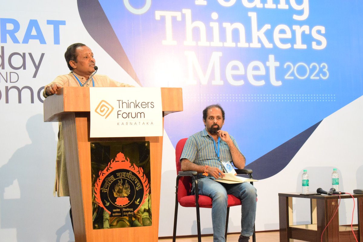 ThinkersForums's tweet photo. A Debate on Regionalism and Nationalism by Dr B V Vasant Kumar and Sri Rohit Chakratirtha  in Day 2 of #YTM2023 in Janaseva Vidya Kendra Channenahalli, Bengaluru. https://t.co/dEPAGG4Inn