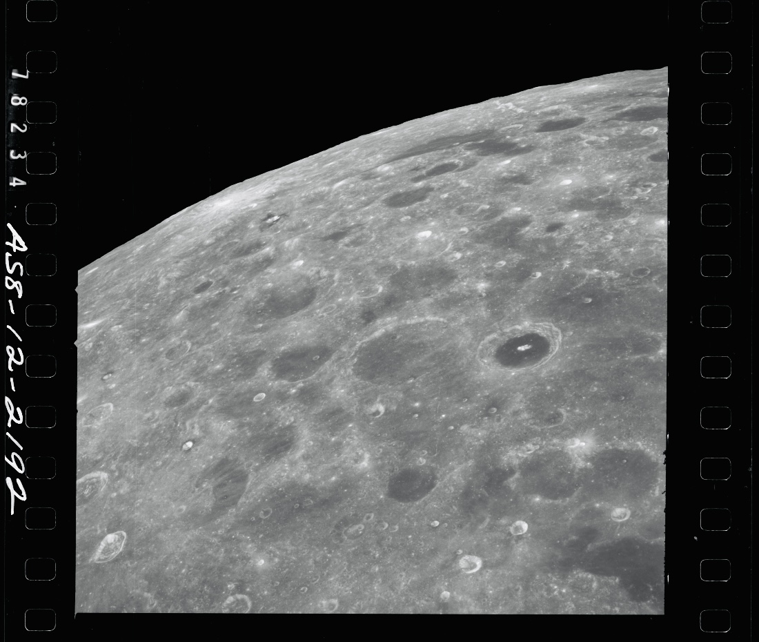 On December 24, 1968, #Apollo8 entered the Moon's orbit. Astronauts: James Lovell, William Anders and Frank Borman were the first people to see the dark side of the Moon. William Anders took this image of the far side during one of Apollo 8's 10 orbits around the Moon.