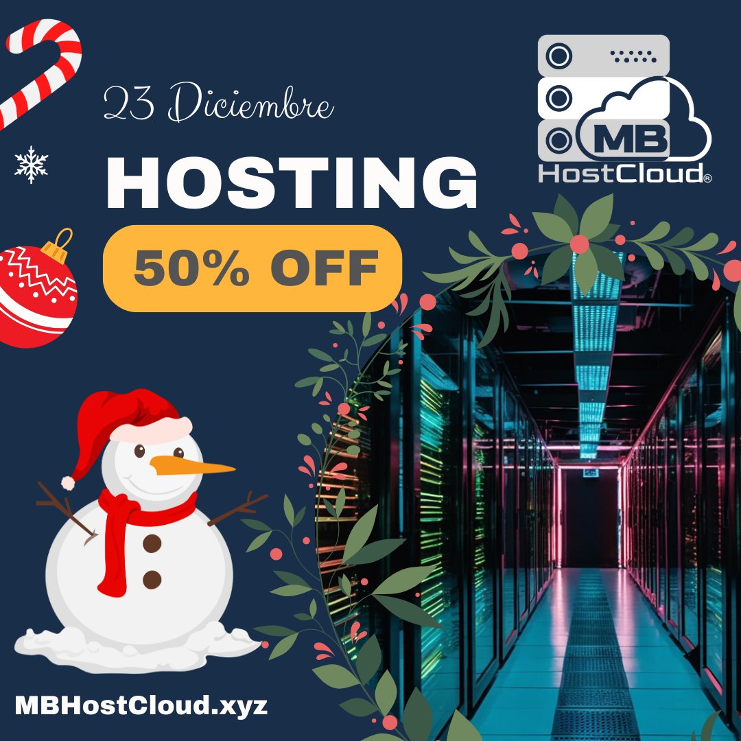 MarbustTech's tweet image. ¡Celebra la Navidad con nosotros! 🎄✨ Obtén un 50% de descuento en nuestros planes de Hosting hoy, 23 de diciembre.
¡No te lo pierdas! 🎁🌟
💻 MBHostCloud.xyz
📩 Support@MBHostCloud.xyz
📲 +593982345160

#OfertaNavideña #DescuentoEspecial #HostingConDescuento