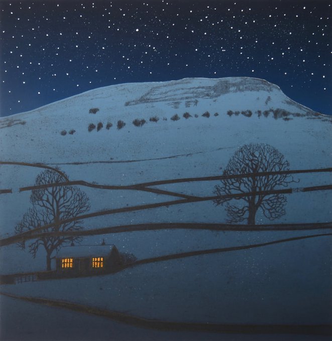 womensart1's tweet image. 'Silent Night' by contemporary UK printmaker Hester Cox #womensart