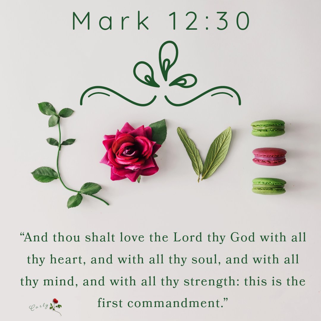 “And thou shalt love the Lord thy God with all thy heart, and with all thy soul, and with all thy mind, and with all thy strength: this is the first commandment.” Mark 12:30 (KJV)❤️