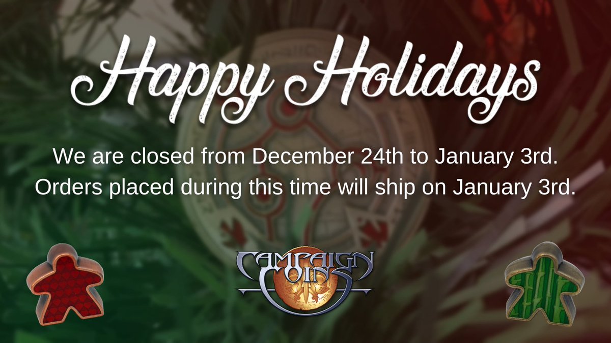 Happy Holidays, everyone! Thank you for all your support this year. May you have a fantastic 2024 filled with warm friendship and cool adventures.

We are now closed until the New Year. Orders placed during this time will ship on 3 January.