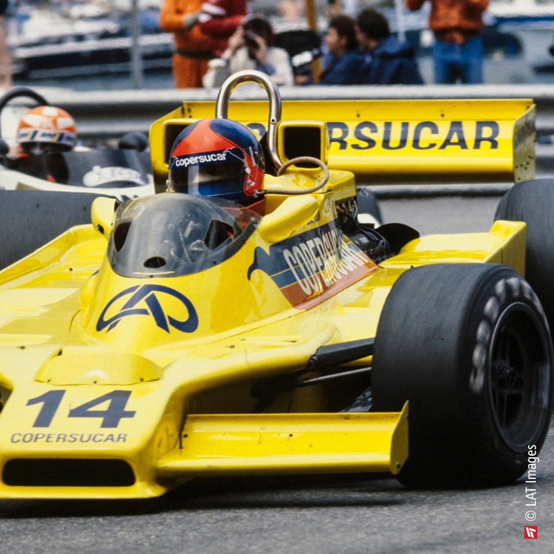 Toda beleza e esplendor do Copersucar F5A com o bicampeão Emerson Fittipaldi no cockpit. GP de Mônaco de 1978. Copyright: LAT Images

#f1historia #f1 #formula1 #formulaone #monacogp #emersonfittipaldi #brasil #brasileiro #bicampeão #copersucar