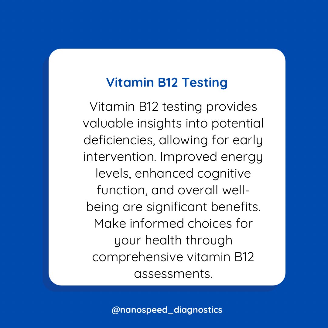 NanospeedD's tweet photo. Experience a breakthrough in Vitamin B12 testing! Nanospeed Diagnostics unveils an extraordinary rapid test, merging cutting-edge technology with scientific advancements⚡️. Stay ahead of the curve with real-time Vitamin B12 results in just 10 minutes! https://t.co/5KLqXzbbJa