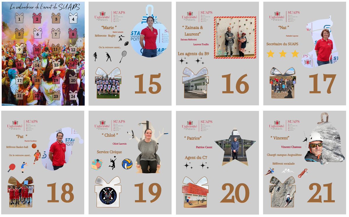 SUAPSPoitiers's tweet photo. L'équipe du SUAPS @UnivPoitiers vous souhaite de bonnes vacances et de très belles fêtes de fin d'année 🎄🎁
RDV le 08/01 pour l'ouverture du serveur d'inscription S2 et le 15/01 pour la reprise des activités physiques, sportives et artistiques 👍💪😍
#cvec #univpoitiers #suaps https://t.co/6Bfk9yQbfO