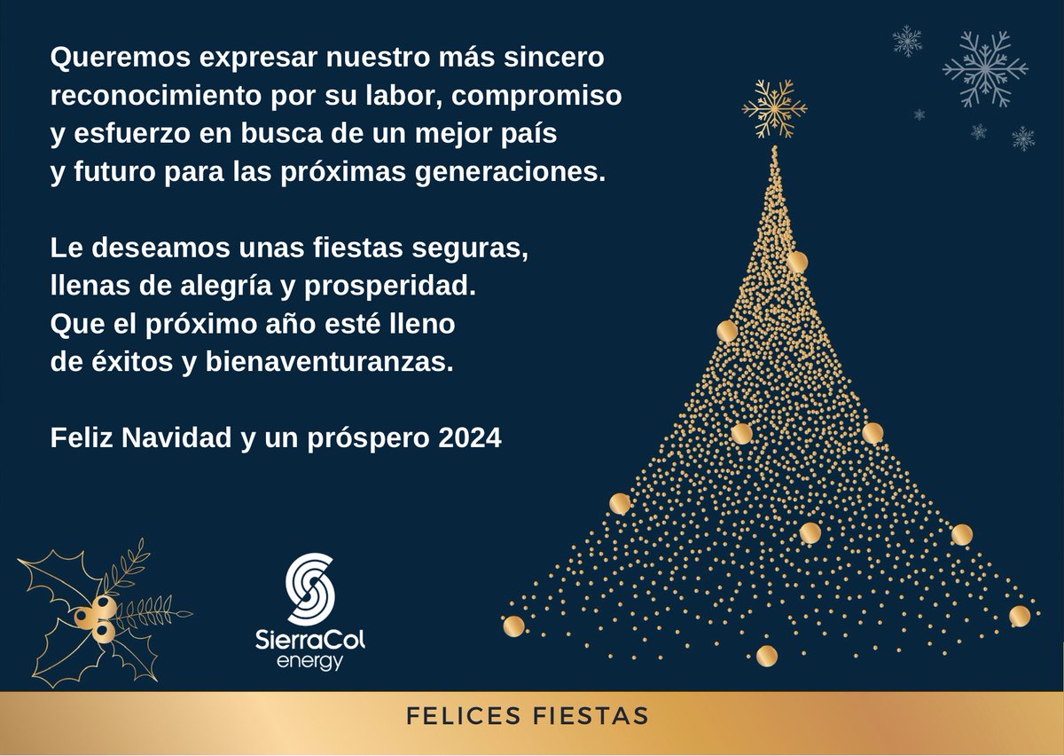 Feliz Navidad y Próspero año nuevo.
