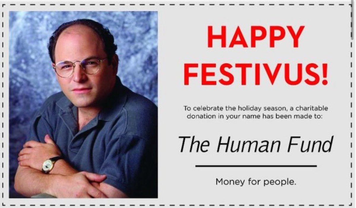 Happy Festivus!  We have made a donation in your name to the Human Fund!  #LAXBASH