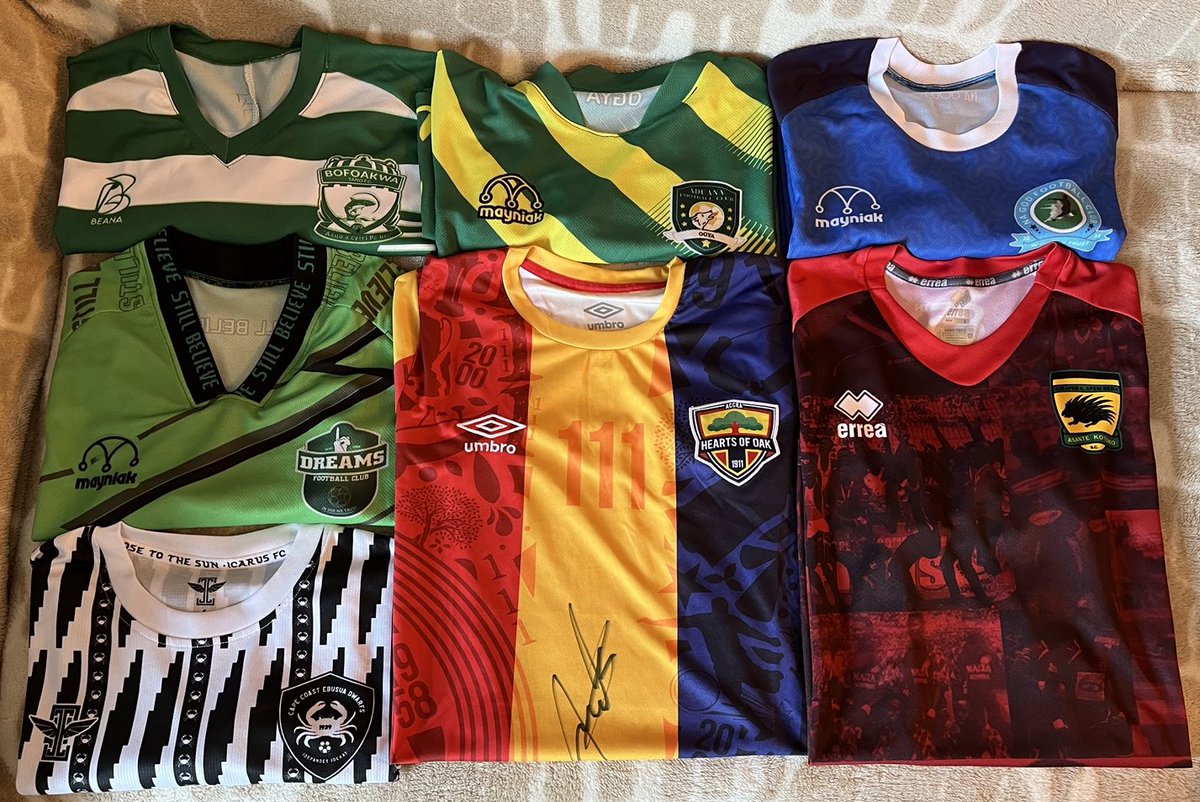 JunyaJeffrey's tweet photo. Ghanaian League shirts https://t.co/DeEfXvPSYV