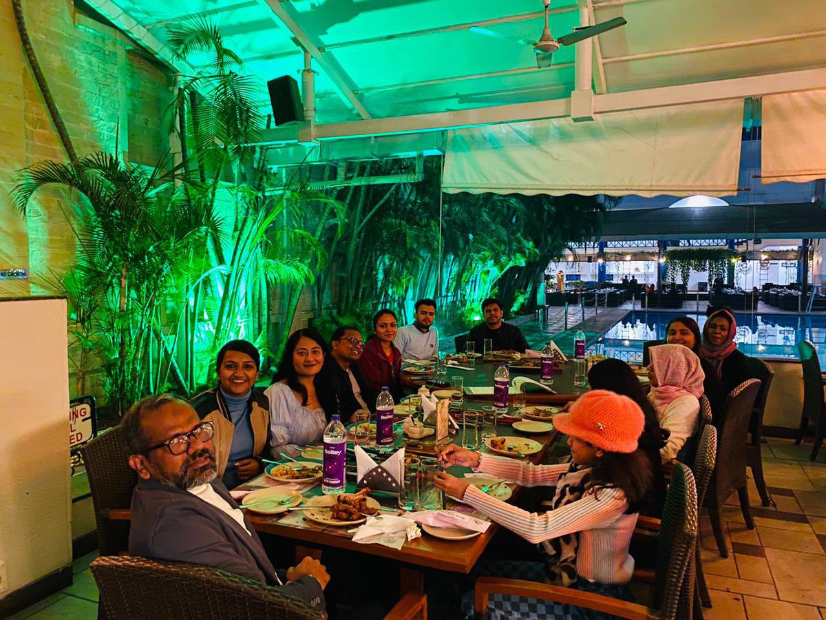 Mubs0820's tweet photo. Happy Holidays!! 
Enjoyed group dinner for not a bad year. Last day for @aneha2145 @smmgroup_iiti she will be leaving for @SorbonneParis1 SORBONNE UNIVERSITE for the Postdoc! 🎉🎉🎂 https://t.co/t5jR896T7E