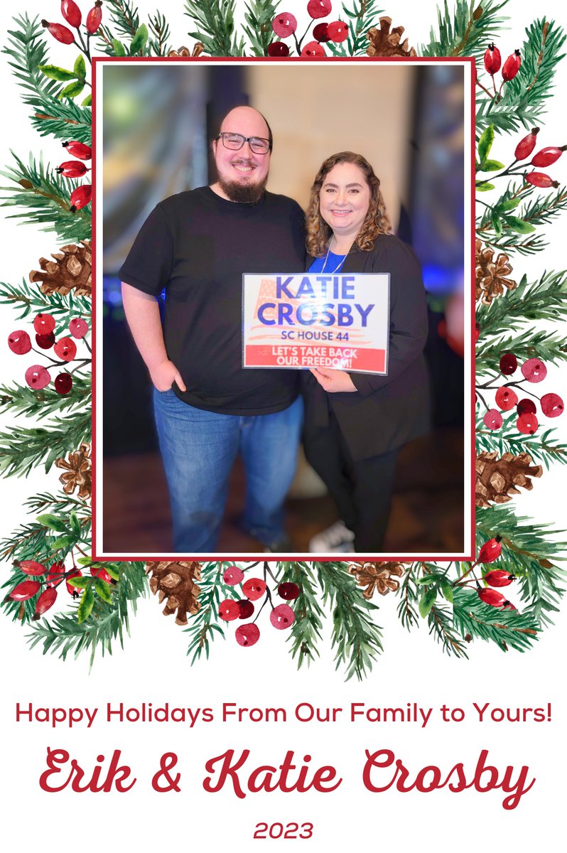 CrosbyForSC's tweet photo. I just wanted to stop by and wish you and your family a happy holiday season. I hope you are safe, healthy, and enjoying time with loved ones. #SC44 #SCpol #HappyHolidays
Support the campaign today: https://t.co/u1aTNyZcmU https://t.co/1zYdxL8Ldm