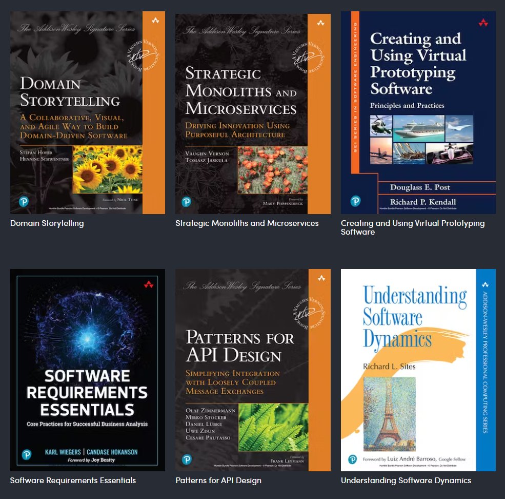 Discover the new methods and technological advancements transforming the software development industry in this outstanding collection of books from Pearson! €1 or $1 will get you 3 ebooks! Purchasing via our partner link here will support Universal-Sci: humblebundle.com/books/software…