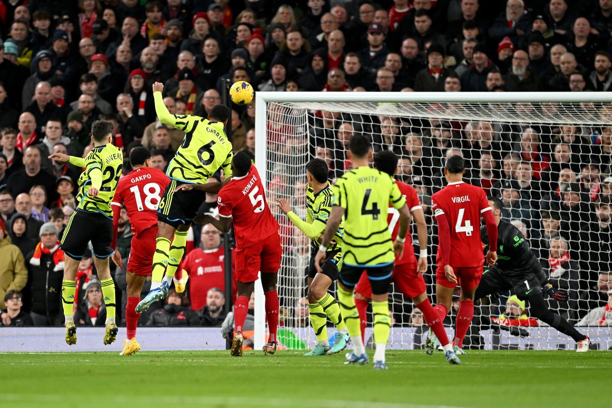 Arsenal's tweet photo. Lift-off at Anfield 👏 https://t.co/TDYVAy95Av