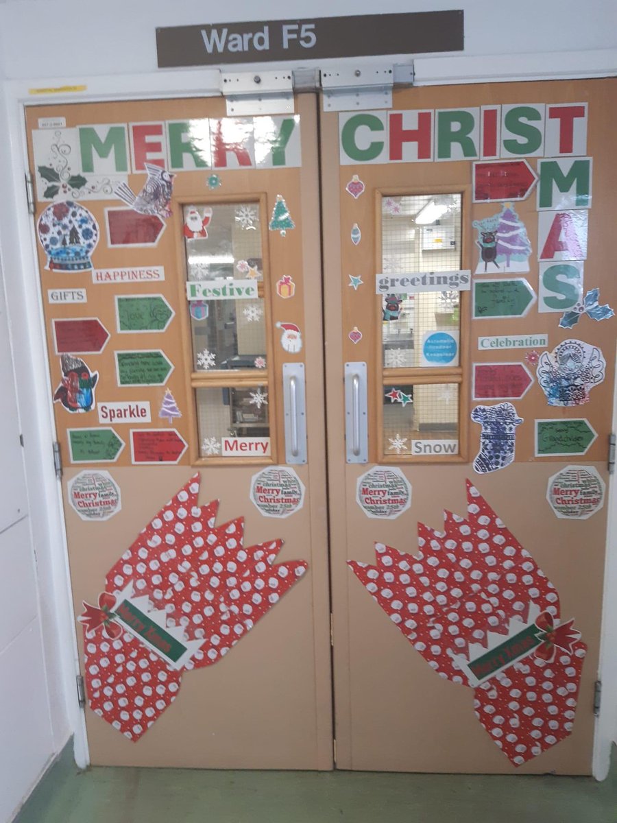 F5 & F2 festive door displays #Christmas2023 #nhs @cardiologymatr1 @parkerkarenj