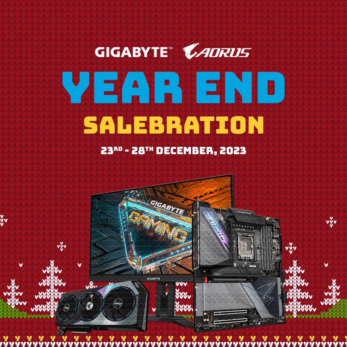 Aorus_IN's tweet photo. GIGABYTE's Year End Salebration is here, and it's bigger than ever! Get ready to upgrade your gear from Dec 23rd to 28th with jaw-dropping deals and discounts.
Link 👉https://t.co/zFbhBV3mGB
#YearEndSalebration #GIGABYTE #GIGABYTESALE #AORUS #BuildWithGIGABYTE #UpgradeWithAORUS https://t.co/OMZgMqB6Ma