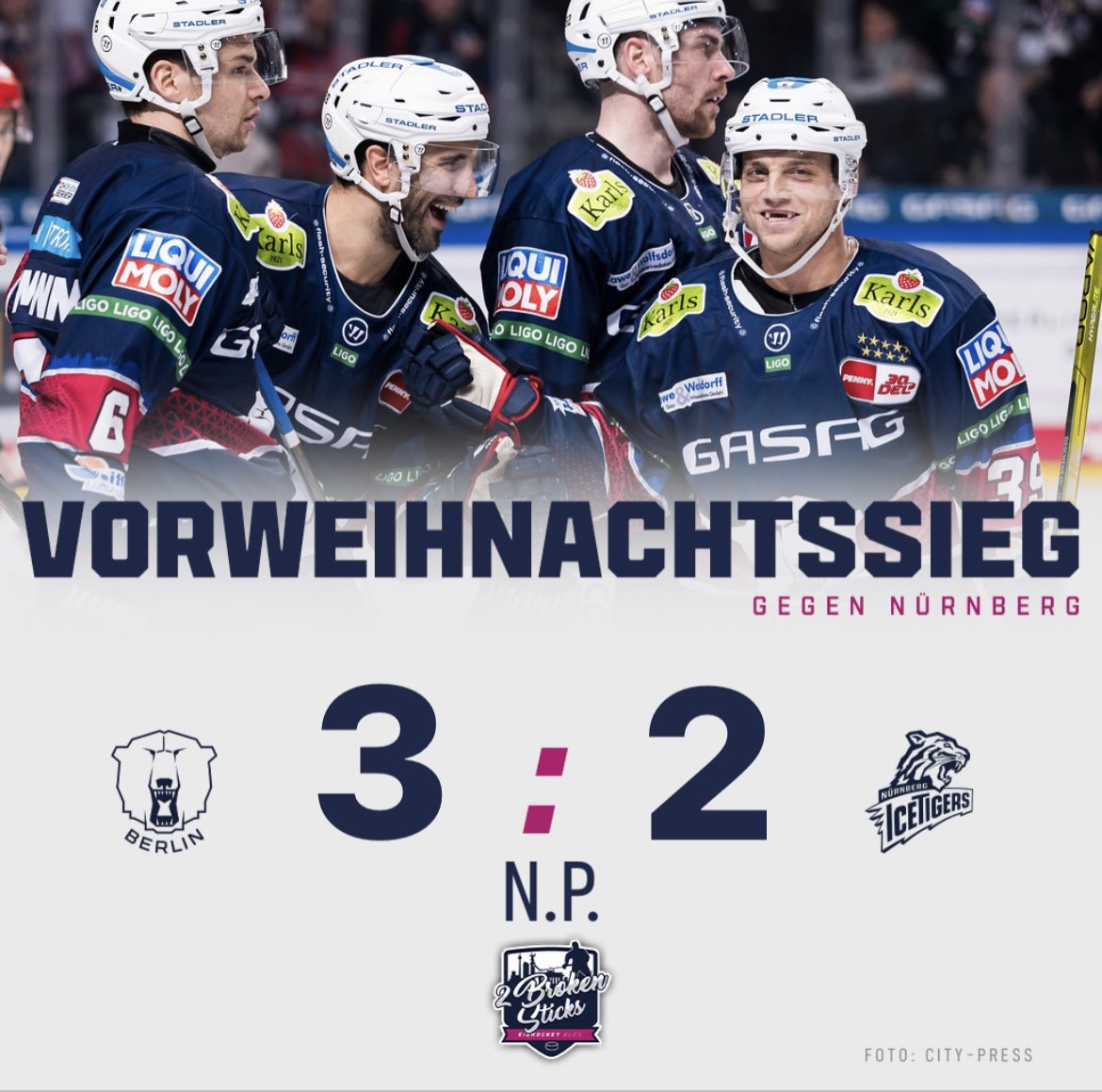 2BrokenSticks's tweet photo. 2 Punkte gegen Nürnberg #ebb #eisbärenberlin #nit #nürnbergicetigers #ebbnit https://t.co/oEoSpTIC4c
