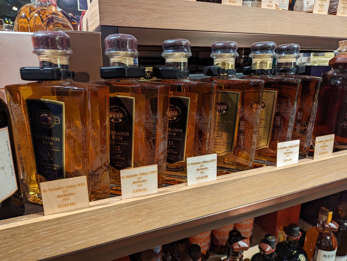 What a lovely selection of our #Rums in @Hedonism_Wines #StNicholasAbbeyRum #SipOrMix