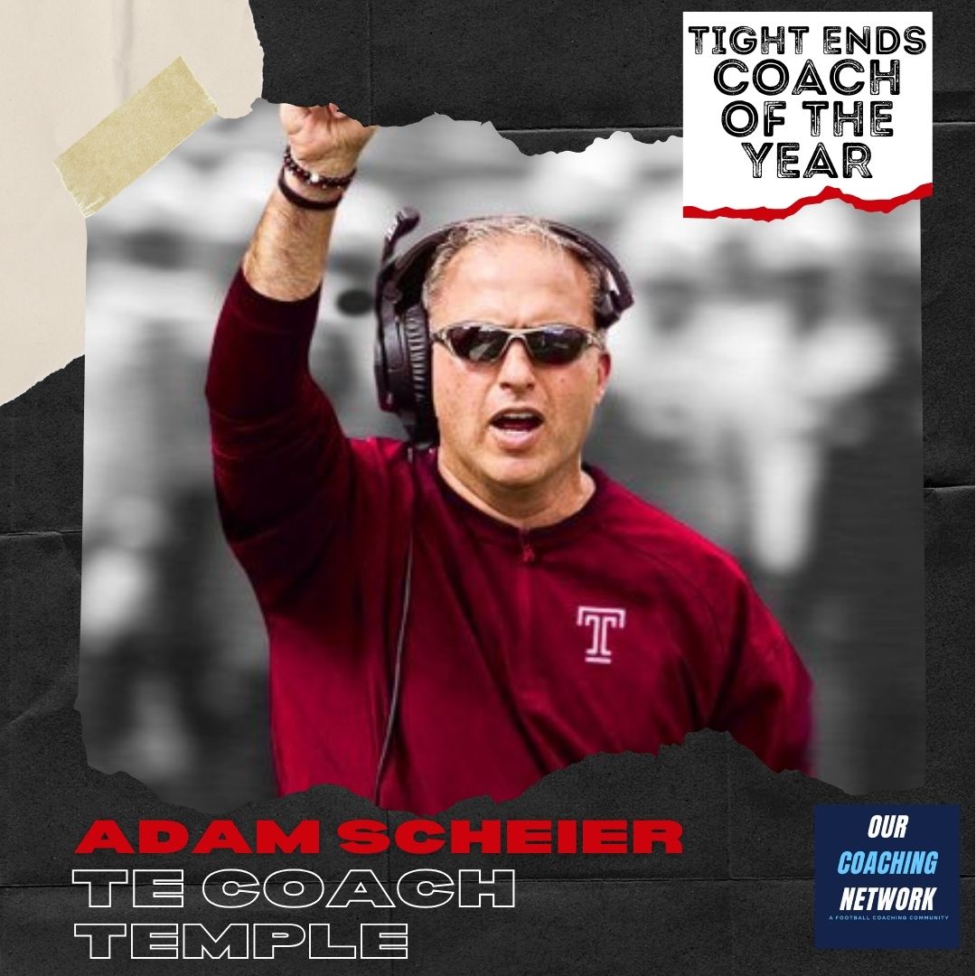 🏈TE Coach of The Year🏈 Our AAC TE Coach of the Year is @Temple_FB's @CoachScheier👏 TE David Martin-Robinson led the AAC in Yards, Catches, 2nd in YAC, 3rd in TDs, and they had 2 of the Top 5 in Yards & Yards/Catch✍️ TE Coach of The Year🧵👇