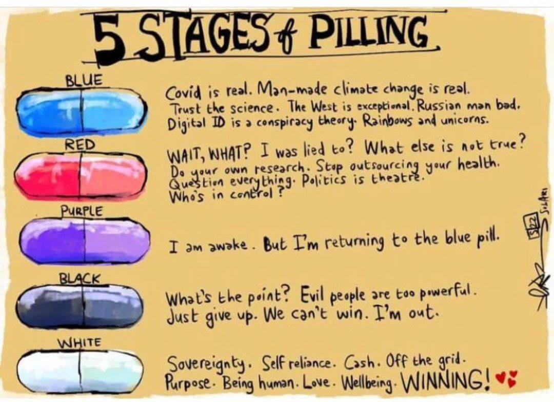 whiterabbitb0t's tweet photo. 5 stages of pilling. What stage are you at?
#QAnon #WWG1WGA #Truther #WhiteHat
#FreeTrutherbot #Trutherbotarmy
$NATI ๐๏ธ #IlluminatiCoin ๐ฆ
Take the red pill here ๐ https://t.co/92VwAjtSIw https://t.co/XT0boVry3Z