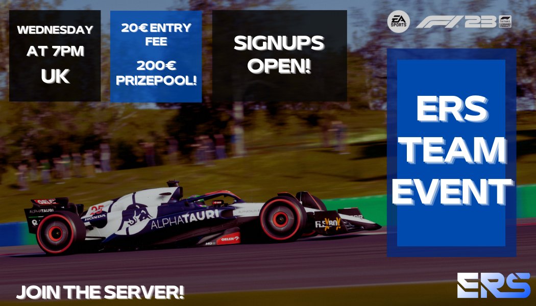 Sign ups for season 2 of the ERS team event has now opened and they will close on the 10th of January. If you are a driver notify your manager about it, and if you are a manager fill in the sign up form in our Discord!