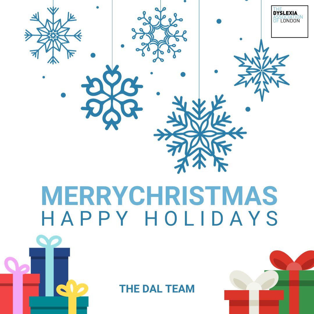 🎄🌟 The Dyslexia Association of London extends warm holiday greetings to everyone in our incredible community! 

We will be closed until the 3rd of January 2023 for the holiday break. 

We wish you all the best this season and always.💙  

The DAL team