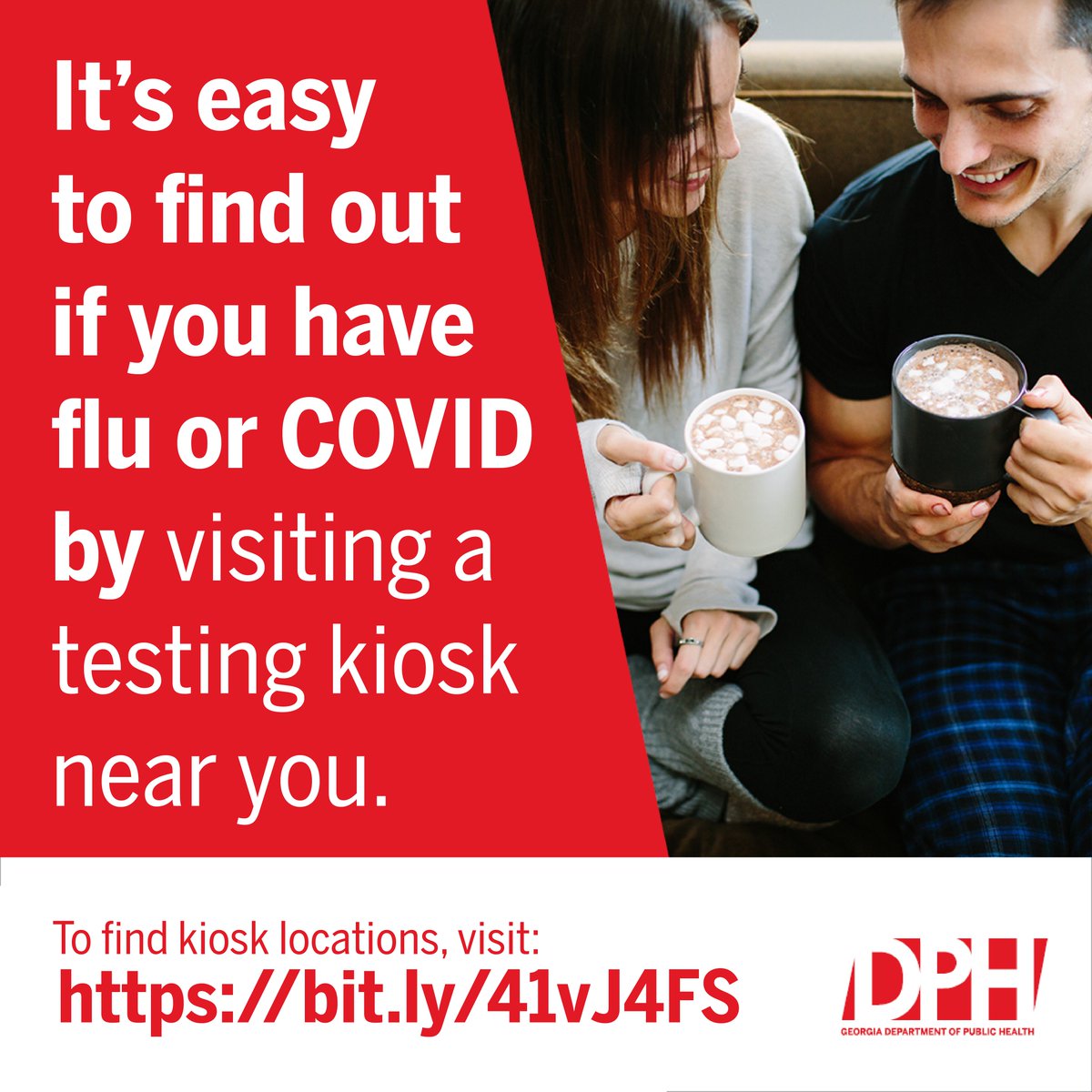 GaDPH's tweet image. Stay ahead of flu and COVID this season! Convenient testing kiosks are now available across Georgia. Get tested quickly and easily to protect yourself and others. Find a kiosk near you today bit.ly/41vJ4FS #FluTesting #COVIDTesting #GeorgiaHealth