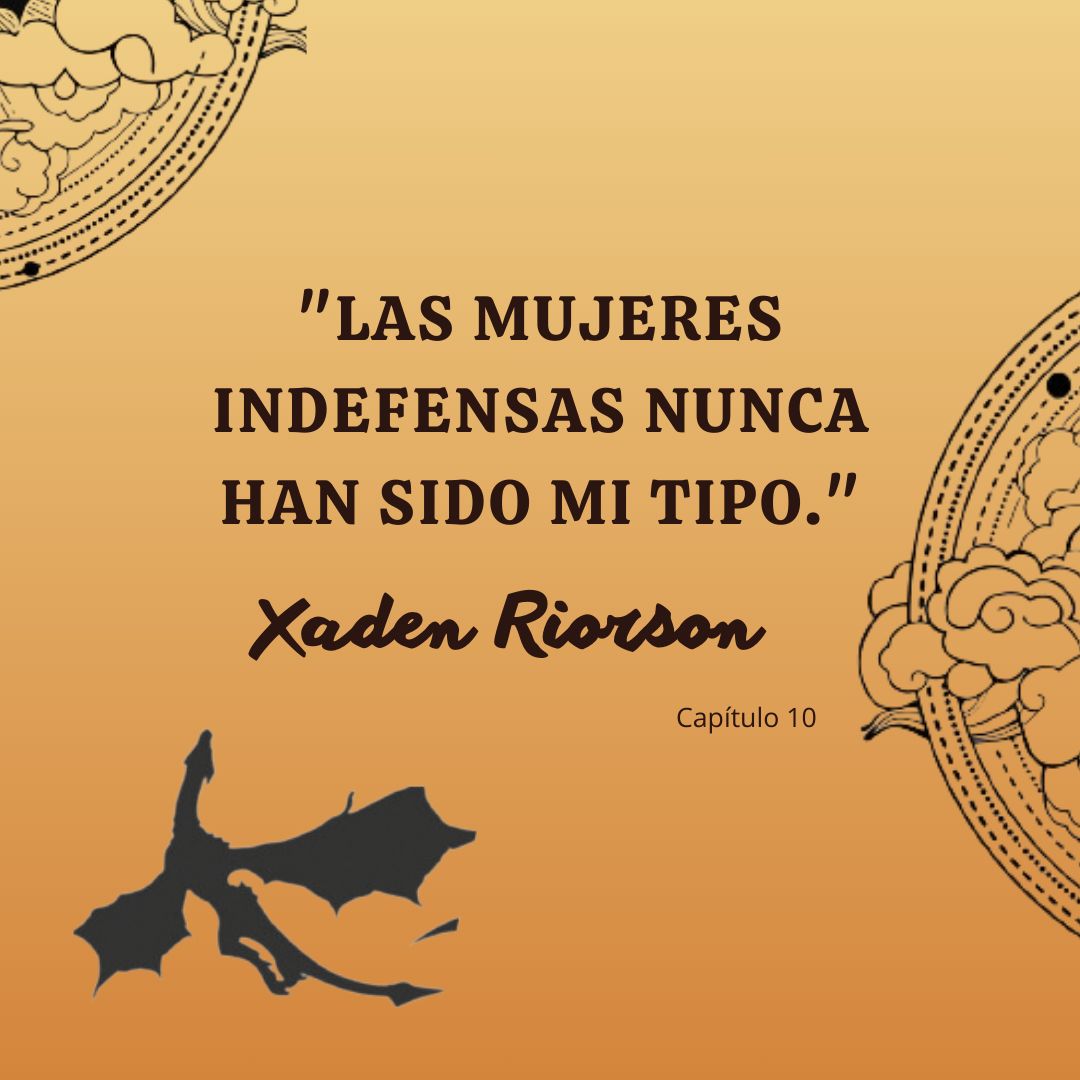 FourthWingesp's tweet image. "Las mujeres indefensas nunca han sido mi tipo." 

- Xaden Riorson

#FourthWing #AlasDeSangre #IronFlame #EmpyreanSeries #FlyOrDie