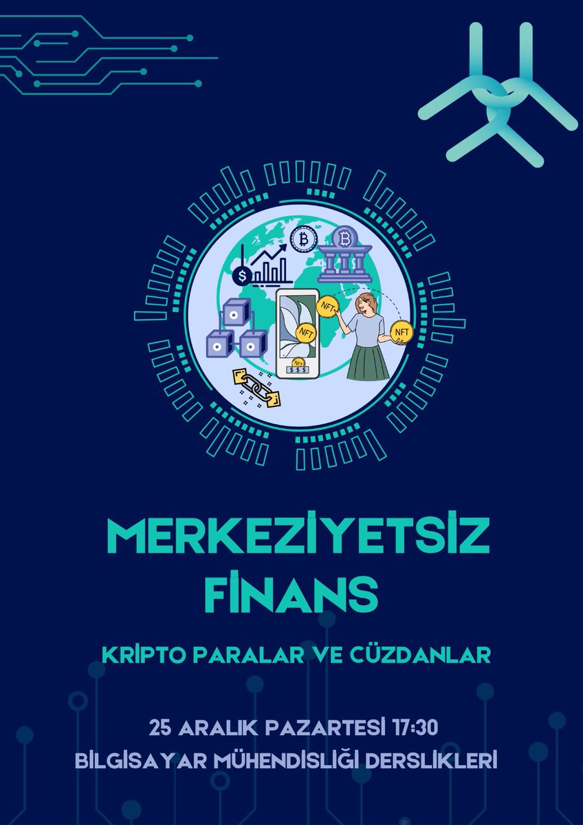 Merhabalar 🌟

Konu: Merkeziyetsiz Finans, Kripto Paralar ve Cüzdanlar

Tarih: 25 Aralık Pazartesi 

Saat: 17.30

Kayıt İçin: docs.google.com/forms/d/e/1FAI…