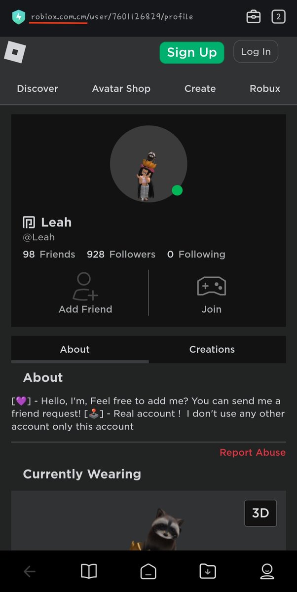 EYF45's tweet photo. I almost got scammed on Traderie. Their "user" was on their YouTube channel. The link that was spossed to lead to their user wasn't even a real roblox link. They are making you login to that site with your real Roblox info and steal them! #ROBLOX #royalehightrades  #royalehigh https://t.co/b8O2hTXkH1