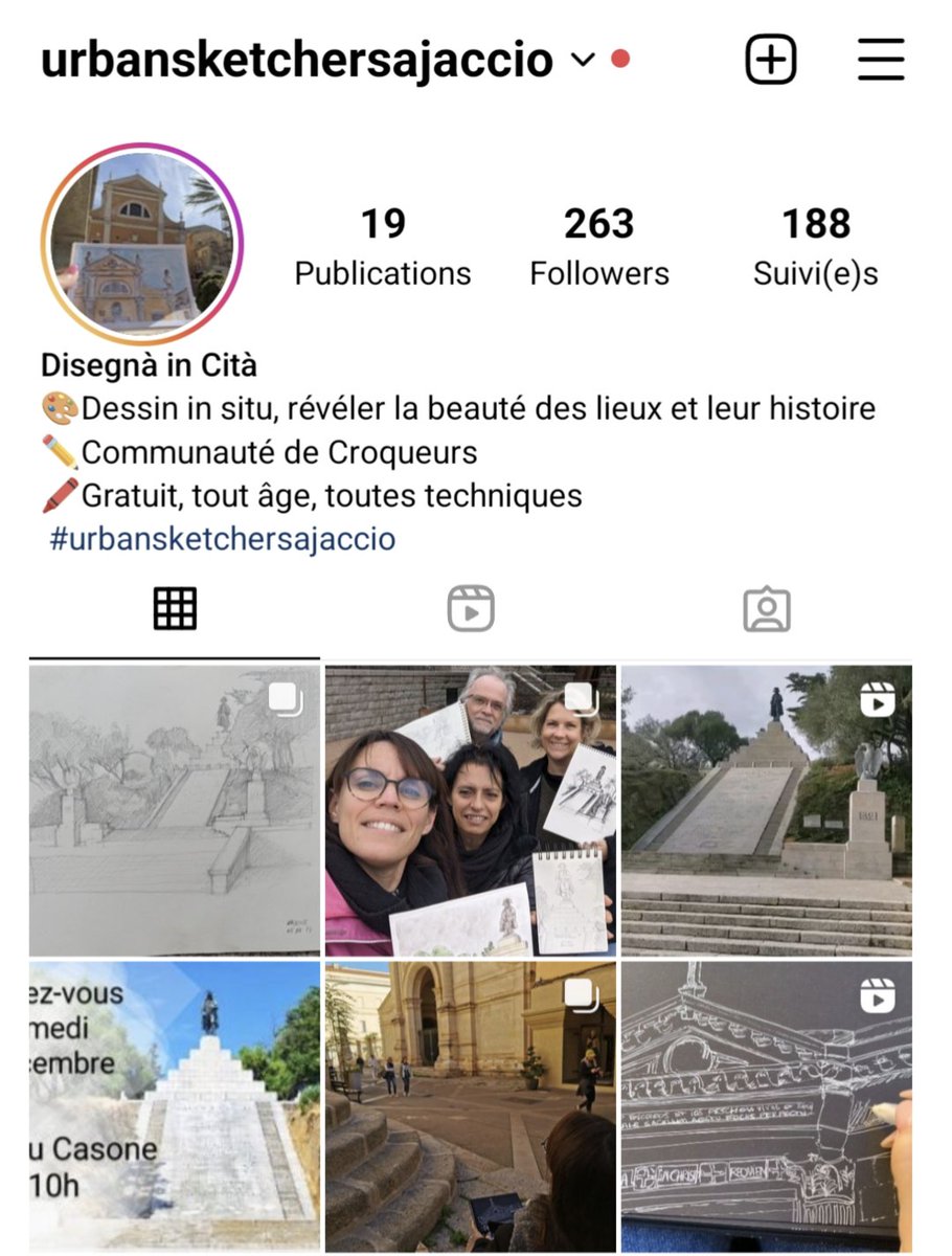 JulieLeidier's tweet photo. La communauté de croqueurs des villes d'Ajaccio ne cesse de grandir ! Allez suivre le compte Instagram UrbanSketchersAjaccio pour ne rien manquer de leurs actualités et de leurs prochains rdv ! 
@VilledAjaccio @pays_ajaccien @JenniferSelosse 
#urbansketchers #sketch #art https://t.co/fFwneeXUrY