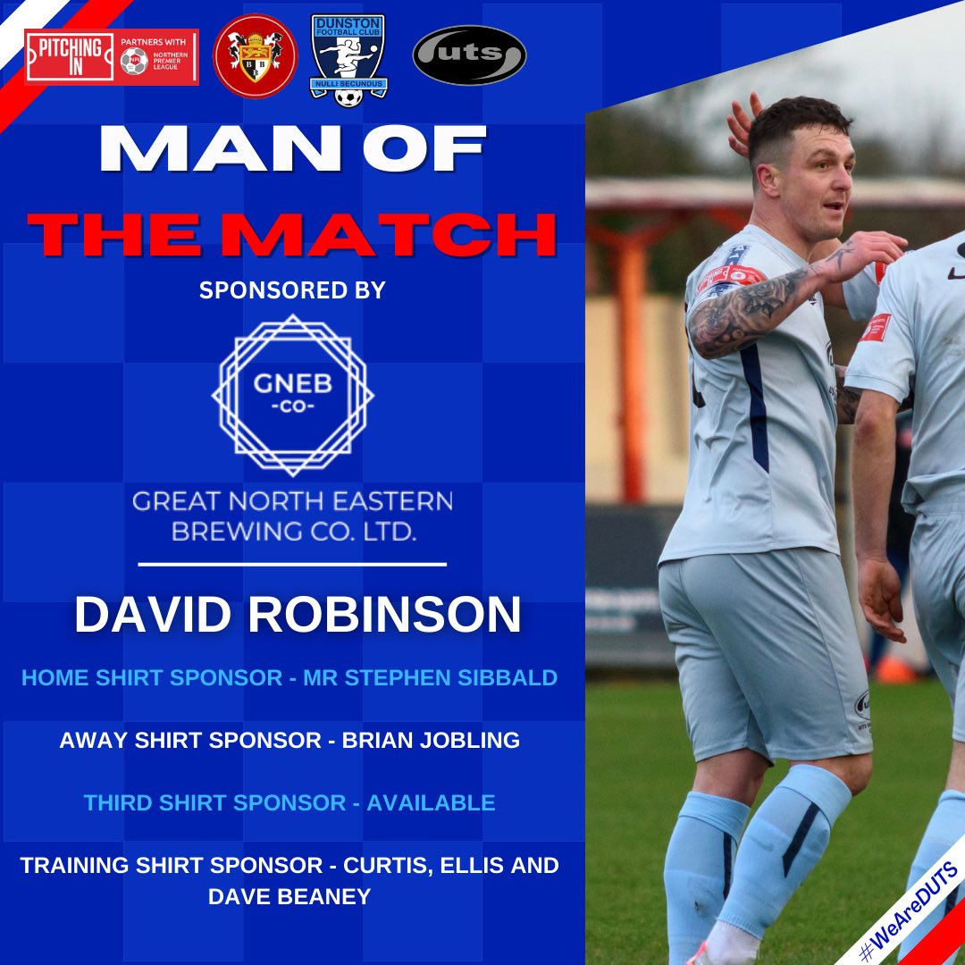 Today’s <a href="/GNEBCO/">Great North Eastern Brewing Company</a> Man of the Match goes to <a href="/David_Robinson8/">David Robinson</a>. 🍻

Some performance, Robbo. 👏

📸 <a href="/treecrashkelv/">Beauty Time Photography 🤠📸</a> | #WeAreDUTS 💙
