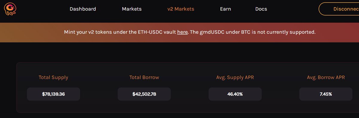 Ghast V2 Markets looking very healthy! ☑️Supply APR 46%
☑️Borrow APR under 10%
☑️More revenue means higher $ETH APR for our stakers!
☑️Zero Liquidations