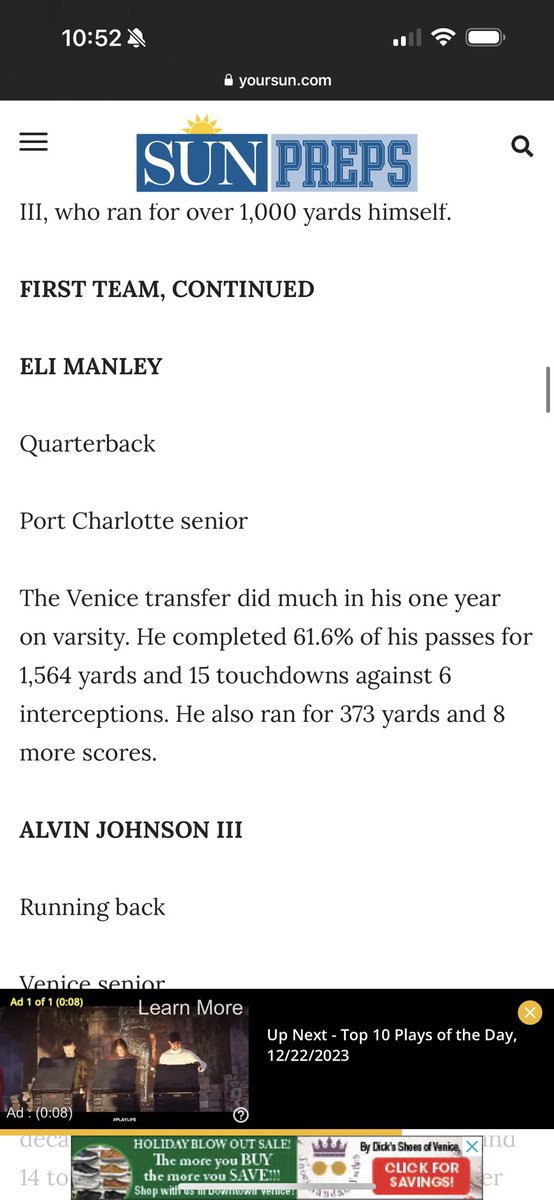 Blessed!  All Area First Team @PMOWriter @PortCharlotteFB @PirateNationPC