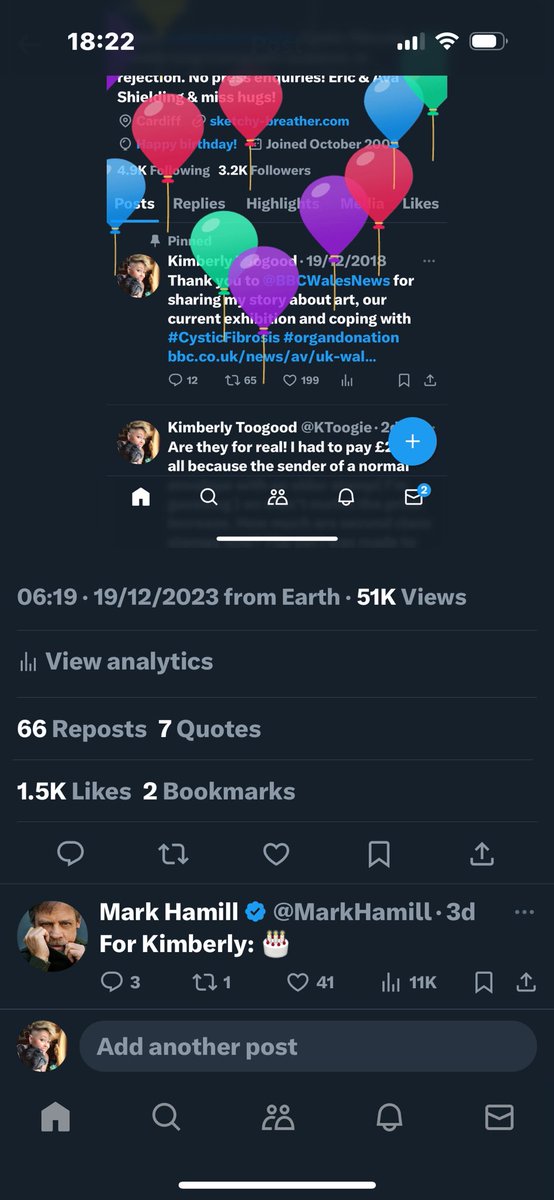 Having Mark Hamill, a childhood hero wish me a happy Birthday was definitely a highlight of my 40th this week! ❤️Thank you to all those who have wished me happy birthday too. It will take me some time to read through them all, I feel so honoured xxx