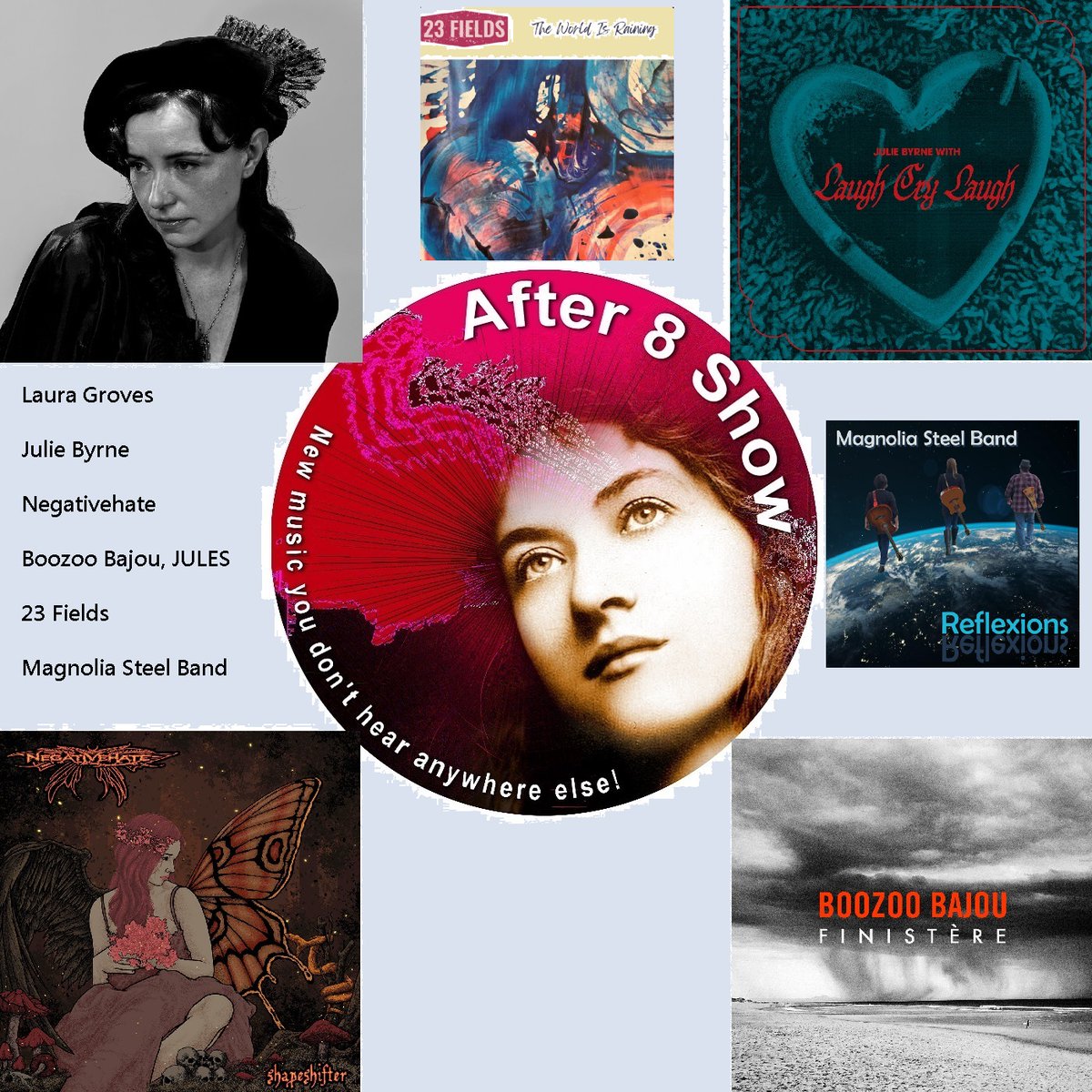 After Eight Show (@theafter8show) on Twitter photo Part 2 of tonight's show - 8 till 9 on the Crowzone!
<a href="/Laura_Groves_/">Laura Groves</a> Julie Byrne, Negativehate, Boozoobajou (<a href="/woodchamber/">Boozoo Bajou</a>) + Jules, 23 Fields, Magnolia Steel Band
tunein.com/radio/CrowZone……
#alternative #NewMusic #newmusicyoujustdonthearanywhereelse Part 2 of tonight's show - 8 till 9 on the Crowzone!
<a href="/Laura_Groves_/">Laura Groves</a> Julie Byrne, Negativehate, Boozoobajou (<a href="/woodchamber/">Boozoo Bajou</a>) + Jules, 23 Fields, Magnolia Steel Band
tunein.com/radio/CrowZone……
#alternative #NewMusic #newmusicyoujustdonthearanywhereelse