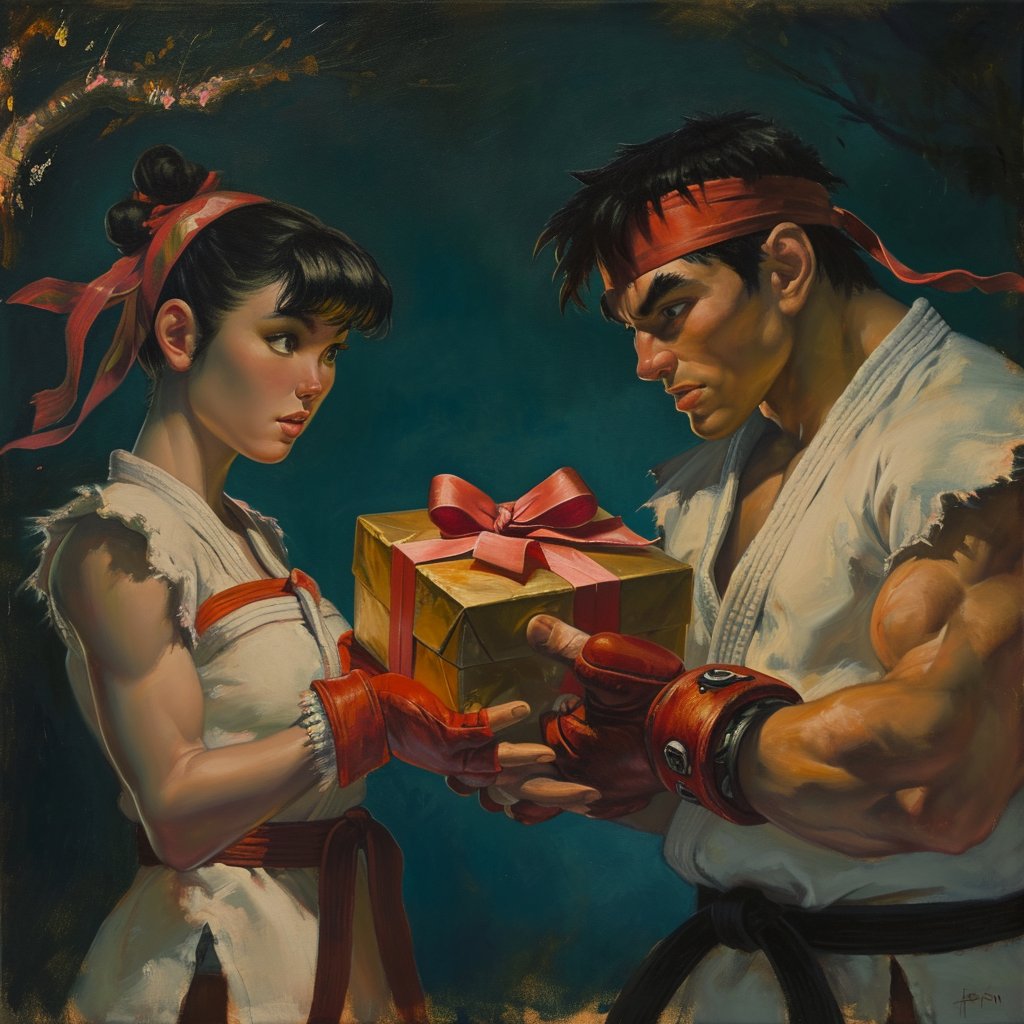 SWHornborn's tweet photo. Merry Christmas All!

May you have a great one!

#WhiteChristmas #StreetFighter #midjouney #StopCryptoBan #Horror #Ryu #Chunli https://t.co/cpttzSOpZq