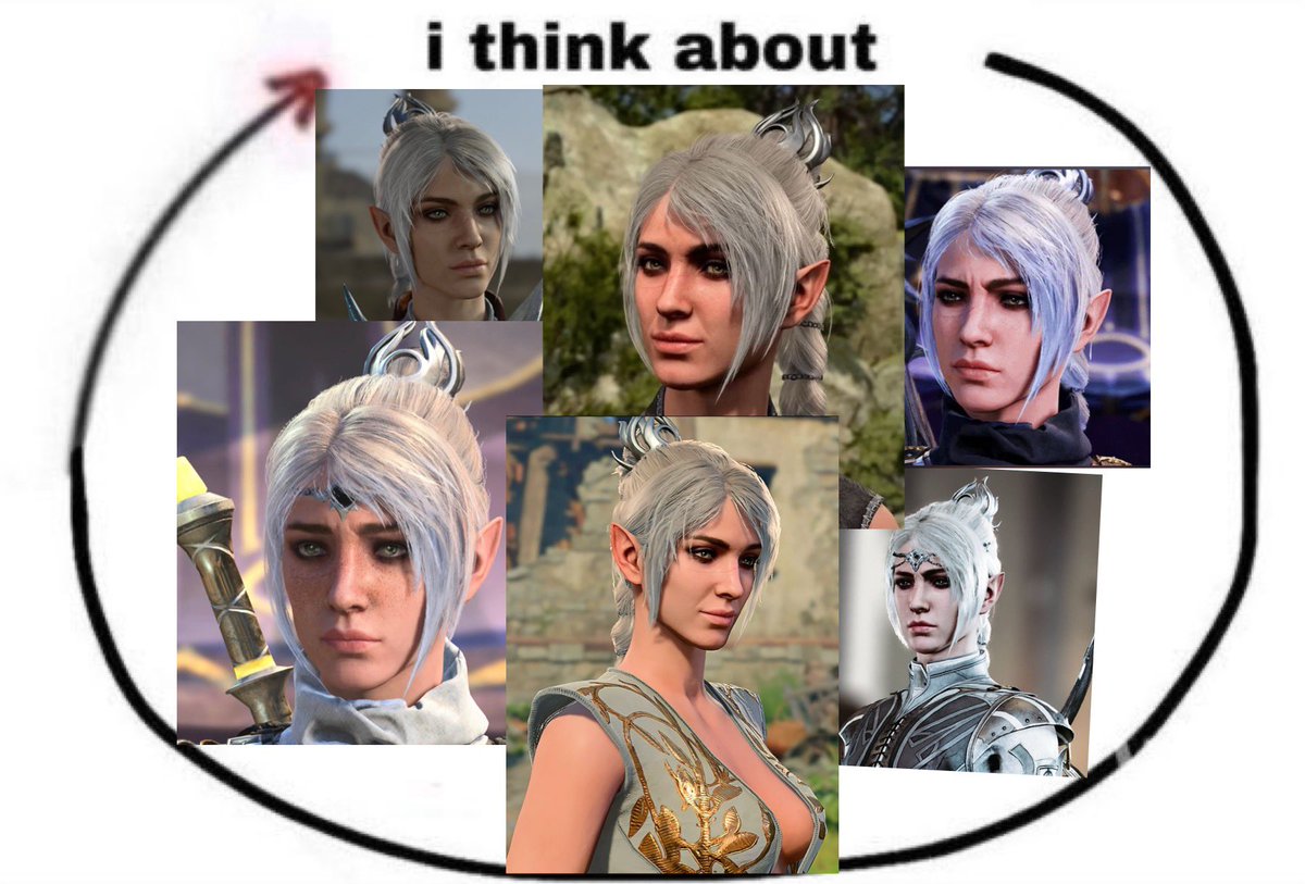 ishadowheart's tweet photo. thinking about shadowheart’s white hair. thats it. thats the tweet. https://t.co/zC4L6rYqLn