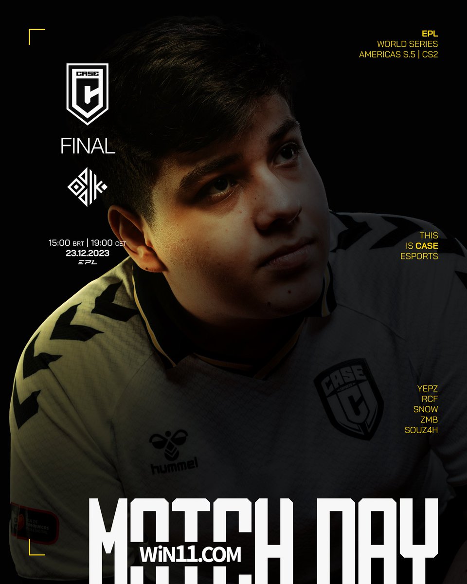 CaseEsportsBR_'s tweet photo. CHEGOU A HORA DA GRANDE FINAL 🔥
🆚 ODDIK
⚫️ https://t.co/t53Sfiv1Hg
Vem assistir e torcer pela #CaseCS! #CaseWin11 #CaseForAll https://t.co/bLzpX92fJy