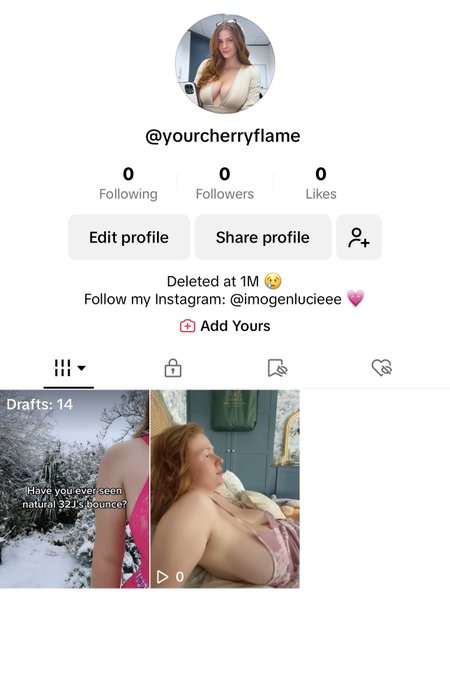 My TikTok Yourstrawberryflame got deleted 😭😭 please follow my new @ yourcherryflame, you&rsquo;ll definitely