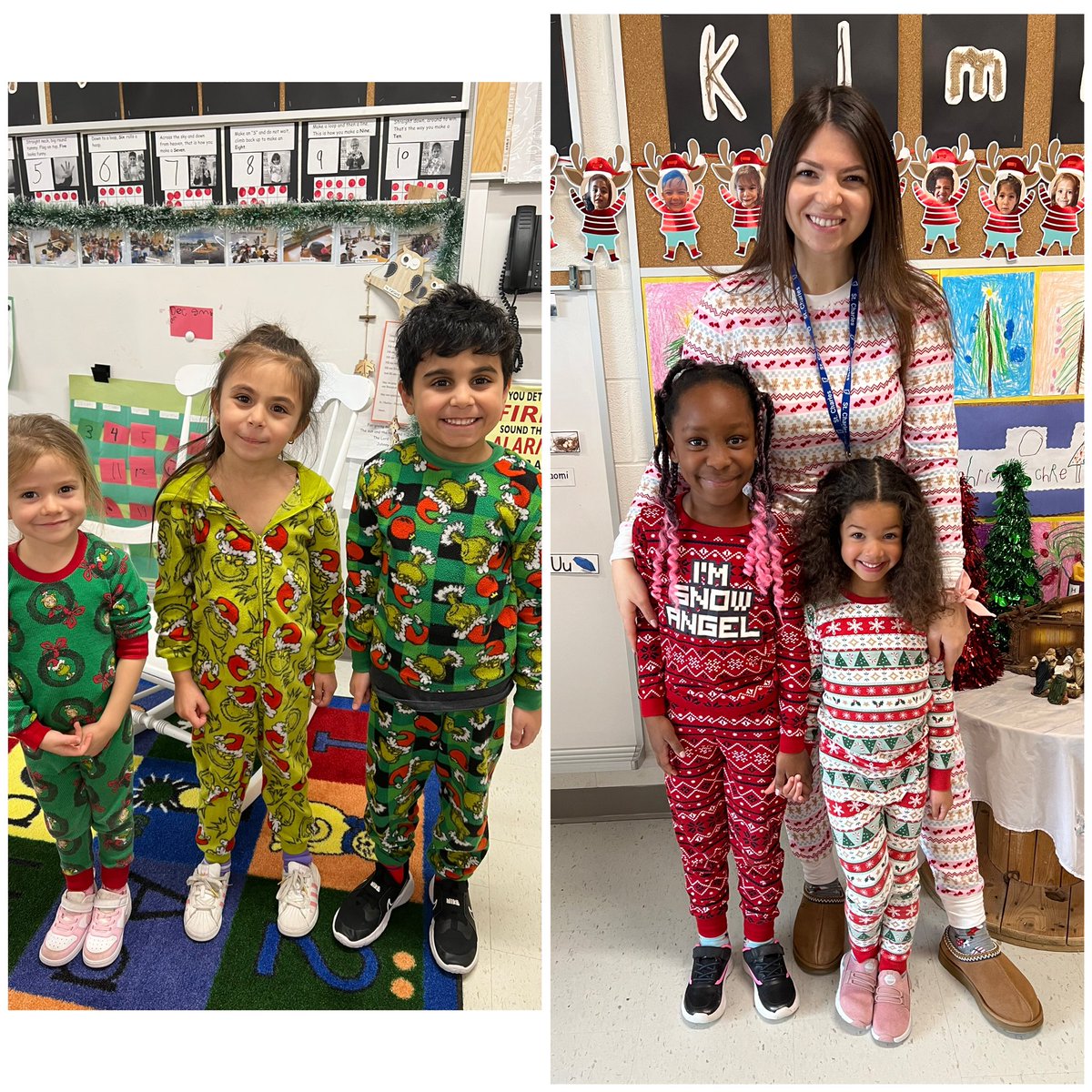 MsPartland's tweet photo. Wishing everyone a restful break and a Merry Christmas from our silly and cozy kinder crew!🎄❤️ https://t.co/6Iz7K4aCG1
