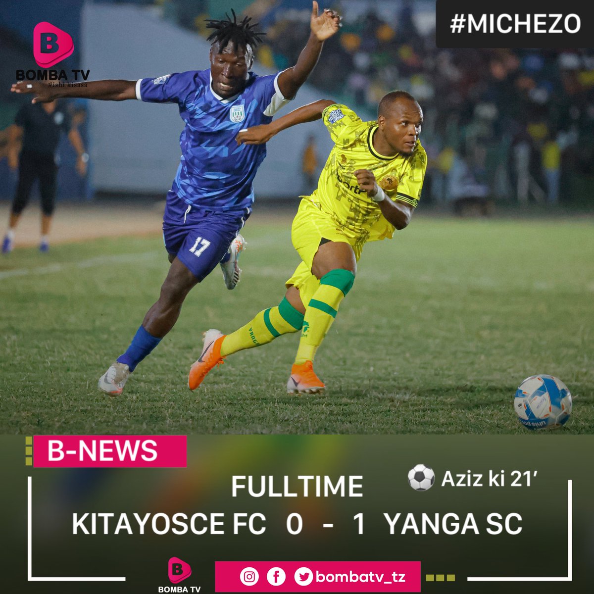 Bombatv_tz's tweet photo. Mchezo umetamatika ligi kuu Tanzania bara kwa klabu ya yanga sc kuibuka na ushindi unaowaweka katika nafasi ya 2 na kueka matumaini mazuri katika kiny’ang’anyiro cha ubingwa ligi kuu Tanzania bara NBC PREMIER LEAGUE 2023/24. https://t.co/SV6w0JDTPP