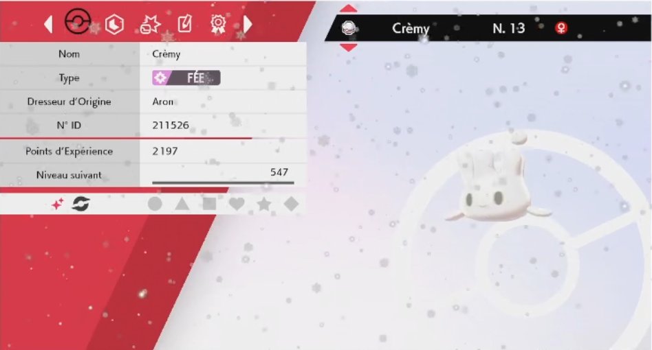 LeAronew's tweet photo. Après la "semaine de trop", cette Crémy ♀️ shiny trouvée en 7159 rencontres fait énormément de bien ! Elle me permet d'enfin conclure une shasse que je n'ai pas aimé, et de démarrer.. Cadoizo ✨ https://t.co/UWCted7QAY