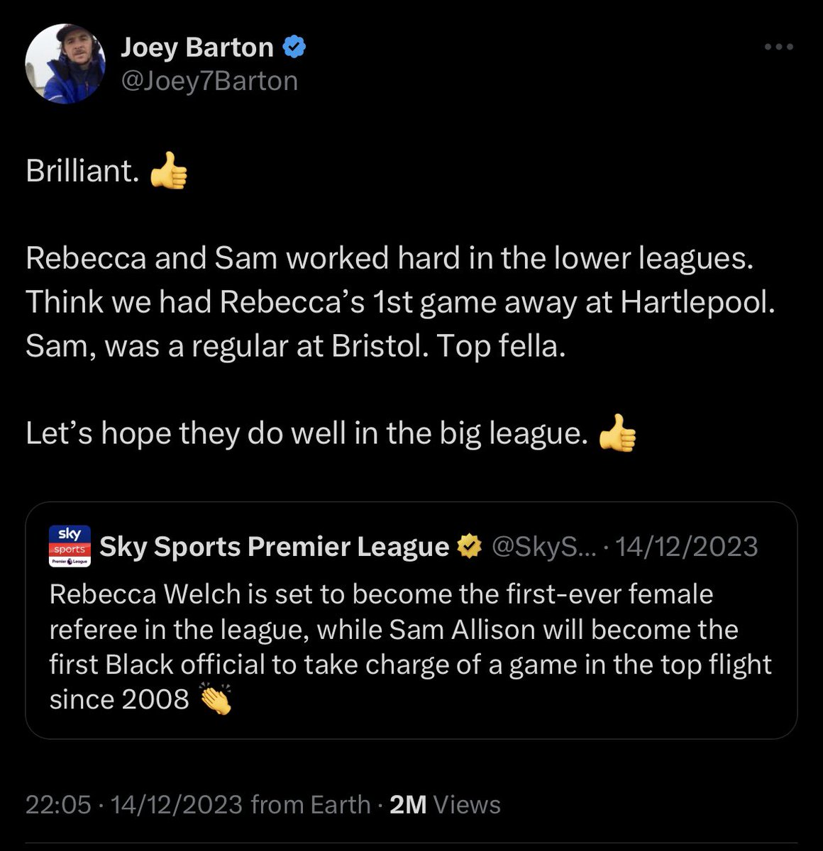 SiJoTweets's tweet photo. .@Joey7Barton Your previous tweet on this particular announcement just 9 days ago was perfectly sufficient. Definitely #Sexism and certainly not #Tokenism https://t.co/ME00RF1xFW