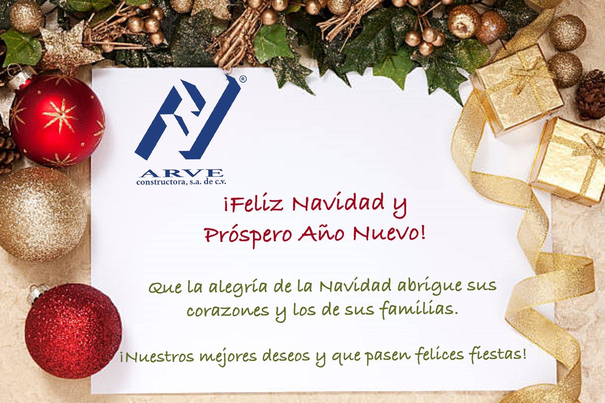 Todo el equipo de ARVE Constructora les deseamos una muy #FelizNavidad y Próspero Año 🎄🌟