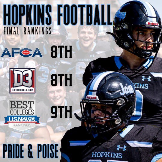 ONLY program at ANY level to be Top 10 in ELITE Academics &amp; CHAMPIONSHIP Football. #PrideandPoise